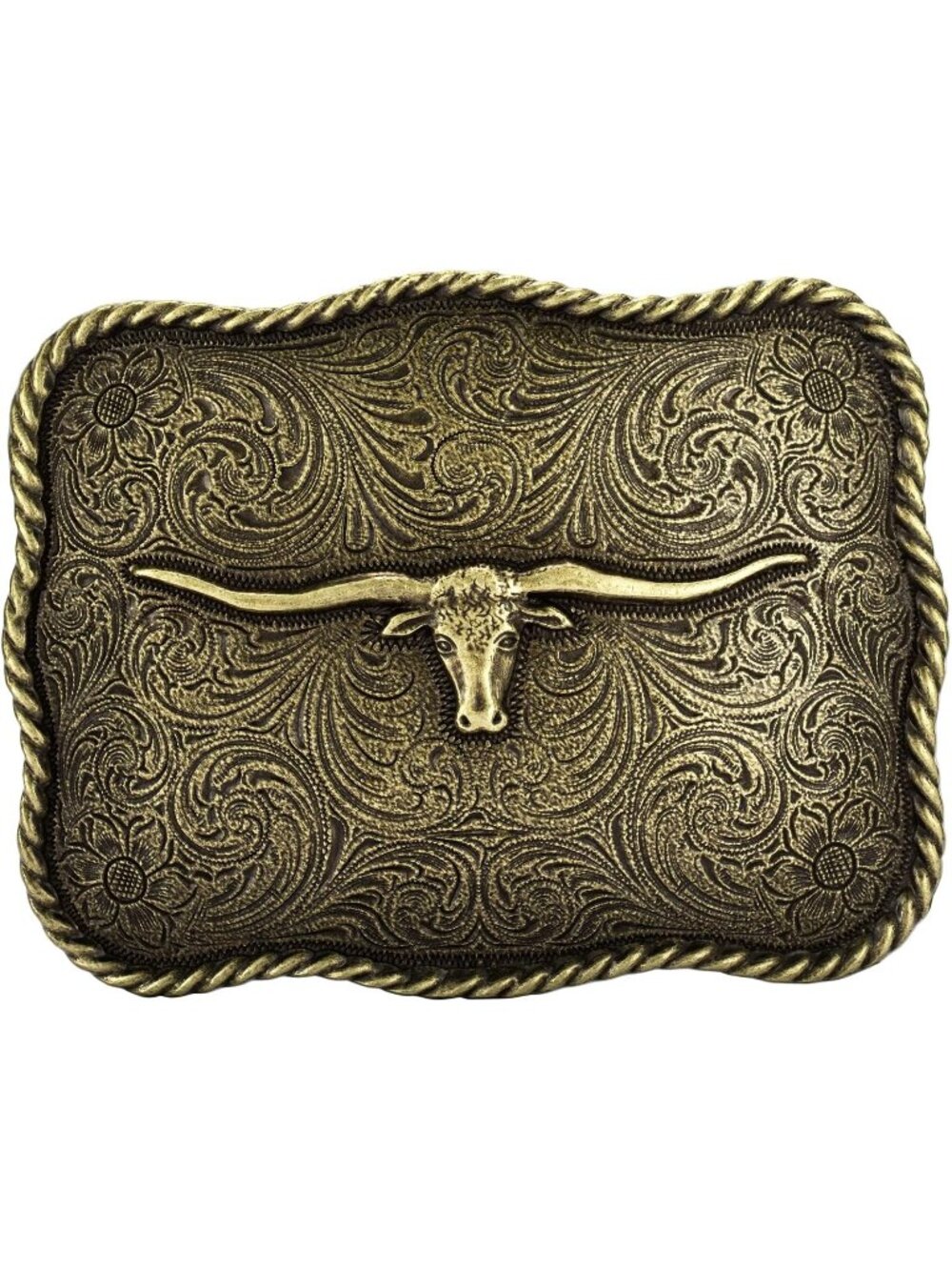 Men Texas Longhorn Bronze Western Belt Buckle Skull Cowboy Gift for Men Women